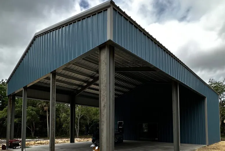3 sided steel building
