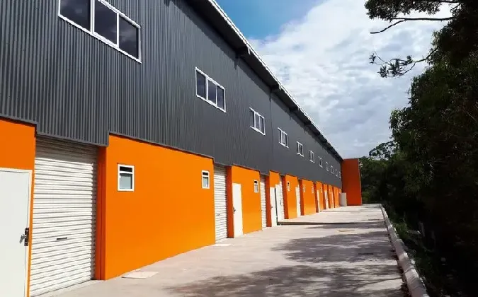 red steel barn