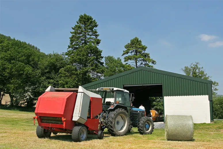 grey and white pole barn