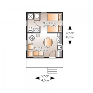 HJSD-1-1-1 Low cost prefab villa cabin house