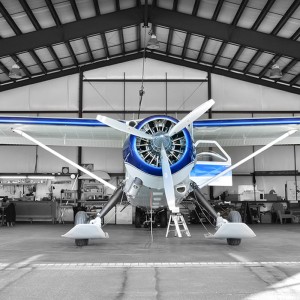 Steel structure frame airplane hangar