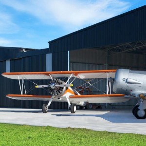 Steel structure frame airplane hangar