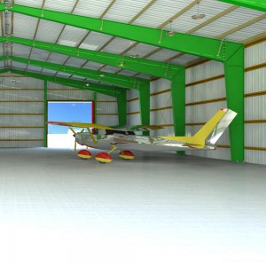 Steel structure frame airplane hangar